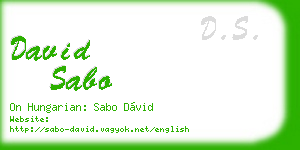 david sabo business card